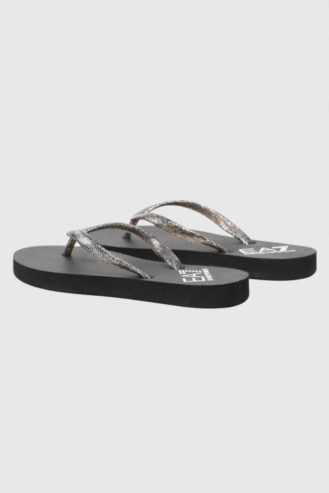 EA7 Black flip flops