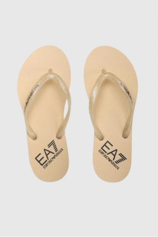 EA7 Gold flip flops