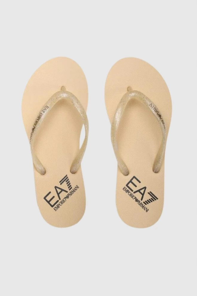 EA7 Gold flip flops