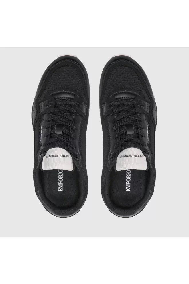 EMPORIO ARMANI Czarne sneakersy męskie z logo