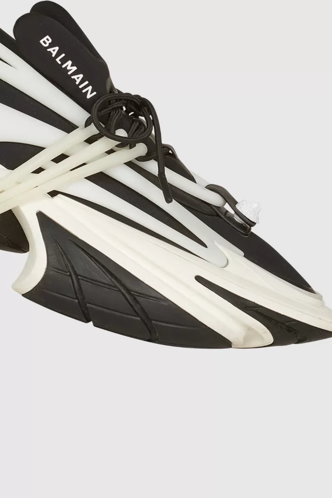 BALMAIN Black and white Unicorn men's sneakers