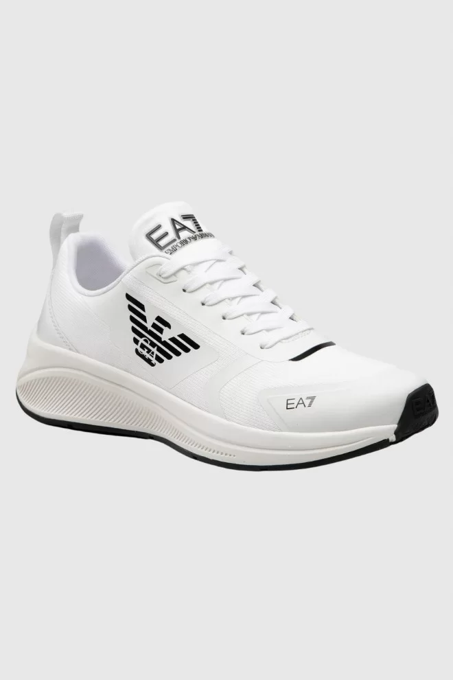 EA7 White sneakers with black sole
