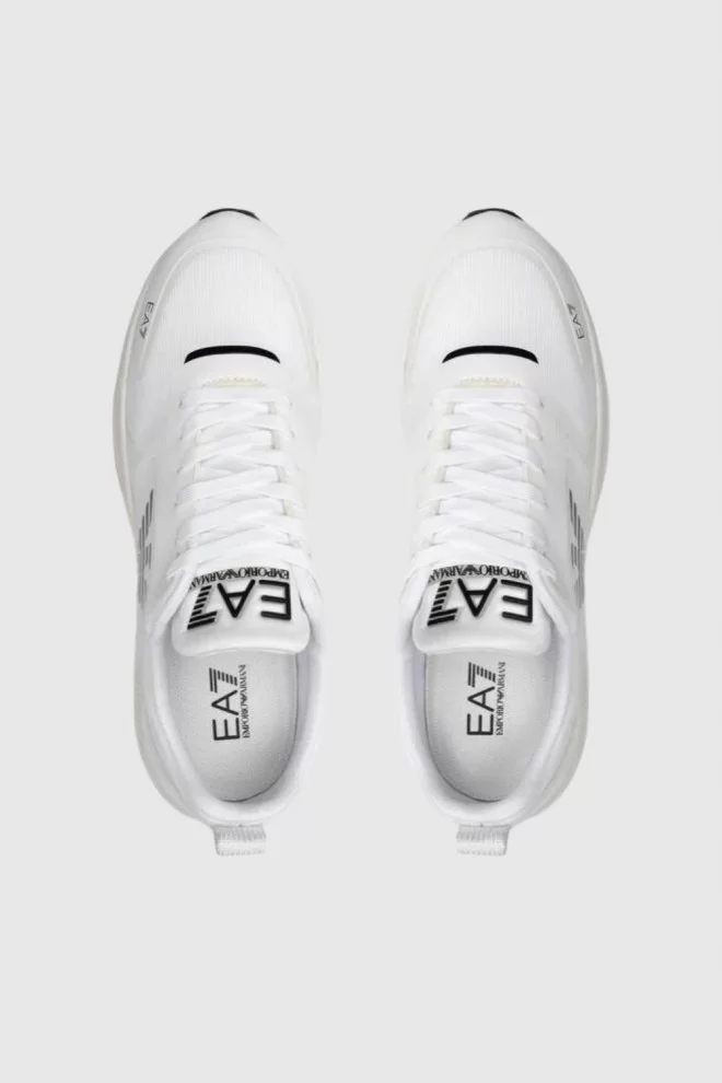 EA7 White sneakers with black sole
