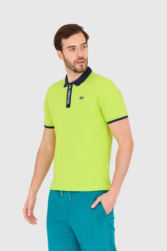 LA MARTINA Green men's polo shirt