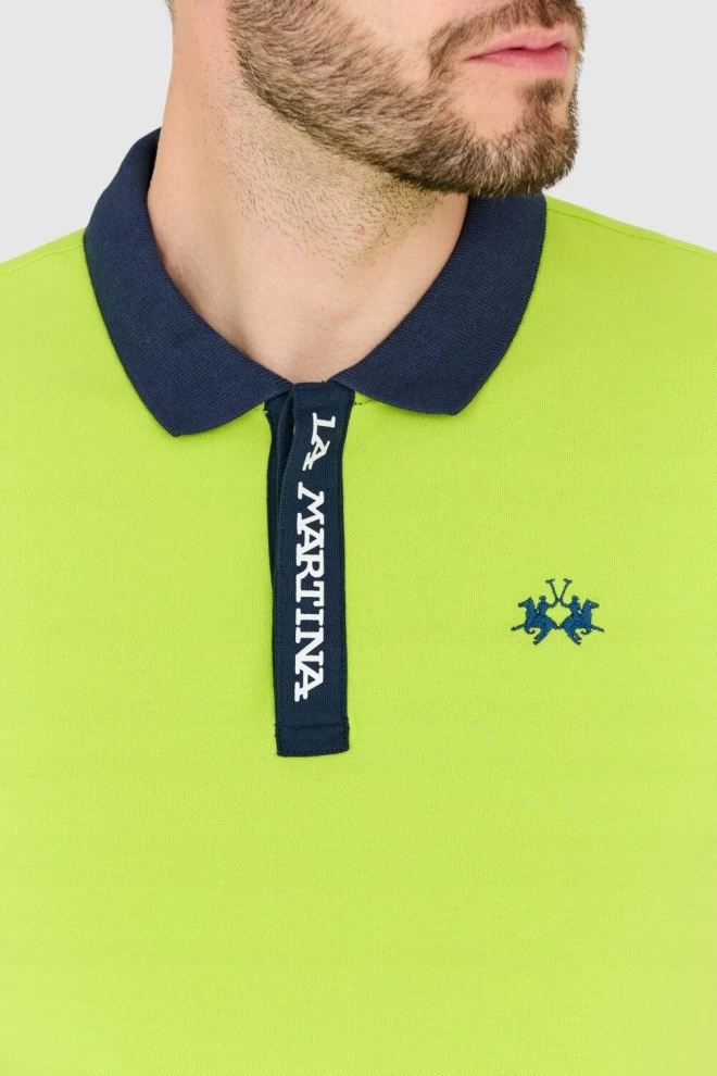 LA MARTINA Green men's polo shirt