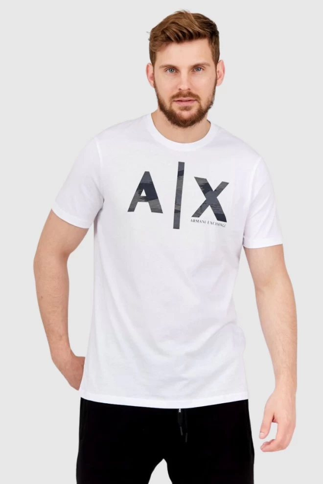 ARMANI EXCHANGE White men's t-shirt with grey logo
