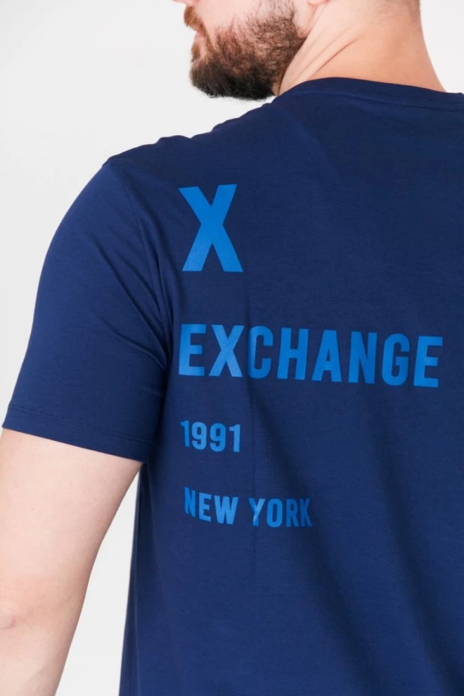 ARMANI EXCHANGE Men's navy blue logo t-shirt