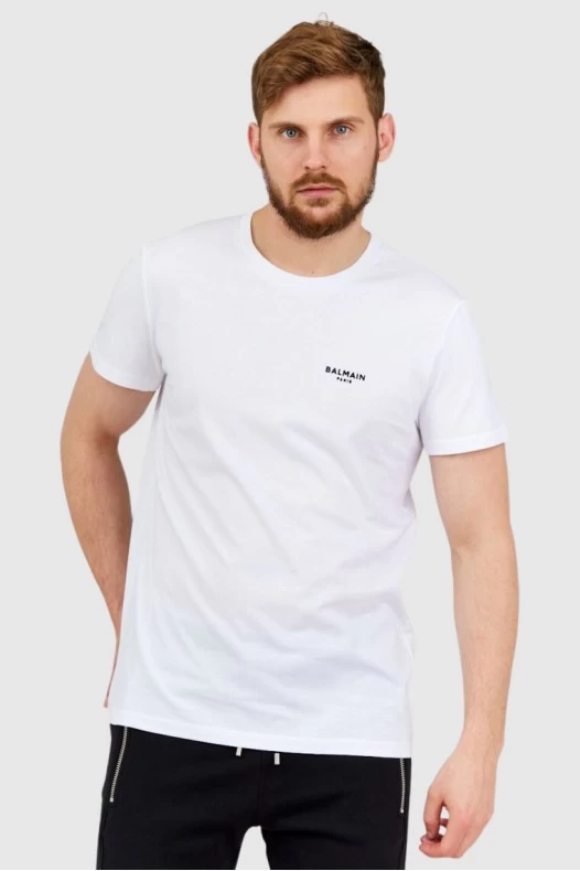 BALMAIN Biały t-shirt męski...
