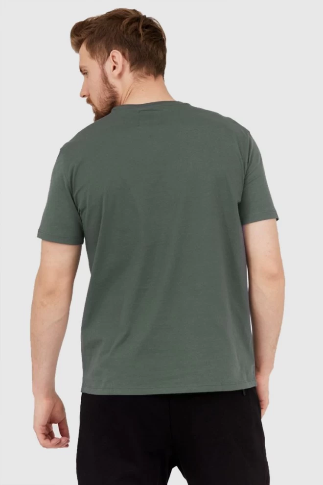 ARMANI EXCHANGE grey-green men's t-shirt with large logo