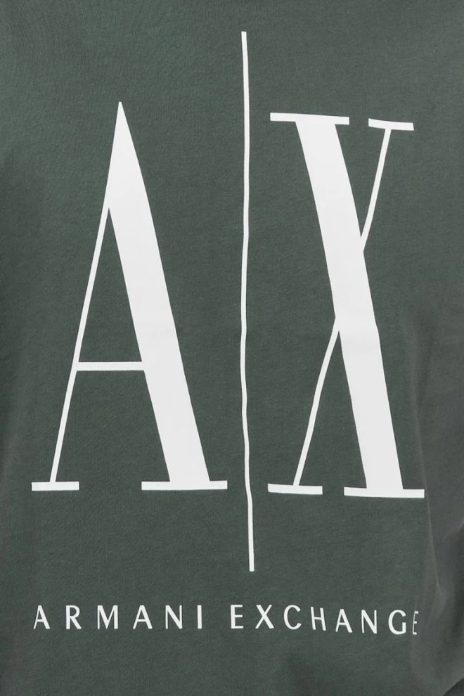 ARMANI EXCHANGE grey-green men's t-shirt with large logo