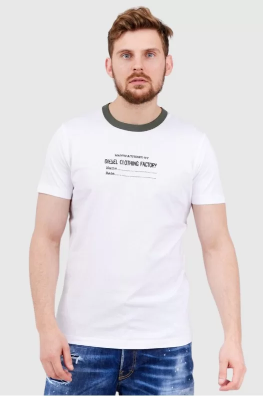 DIESEL Biały t-shirt męski...