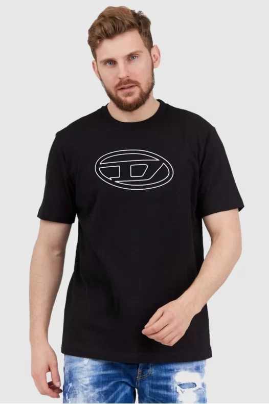 DIESEL Czarny t-shirt męski...