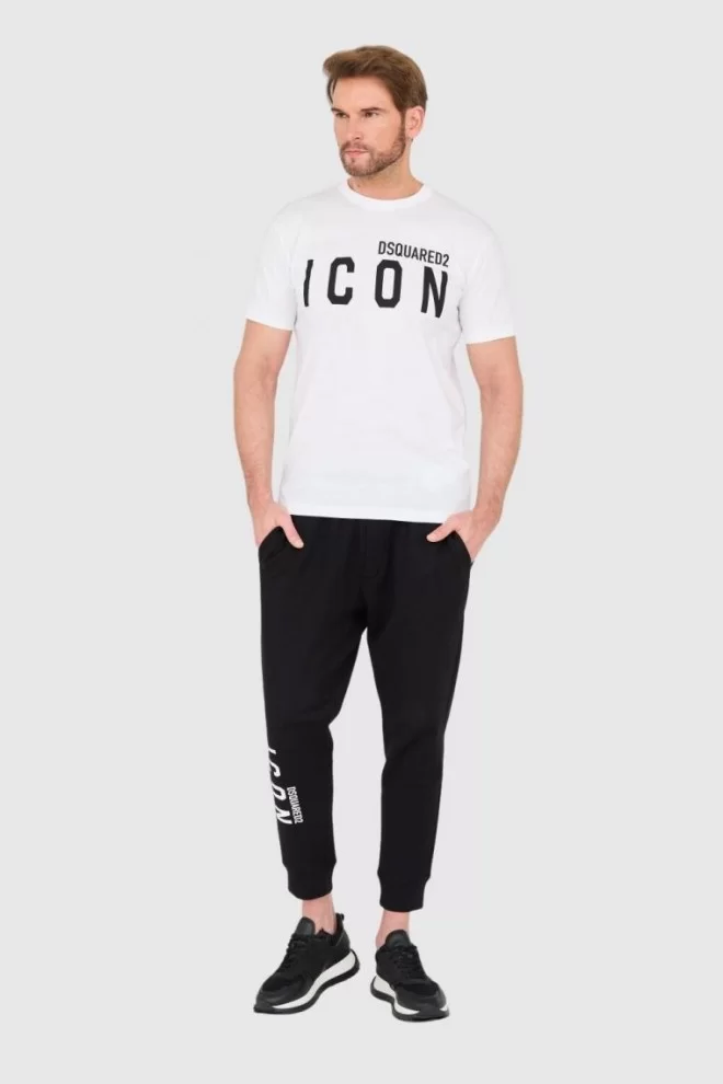 DSQUARED2 Біла чоловіча футболка з великим логотипом ікони