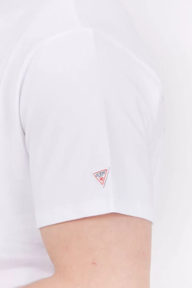 GUESS Biały t-shirt męski sunset and palm trees