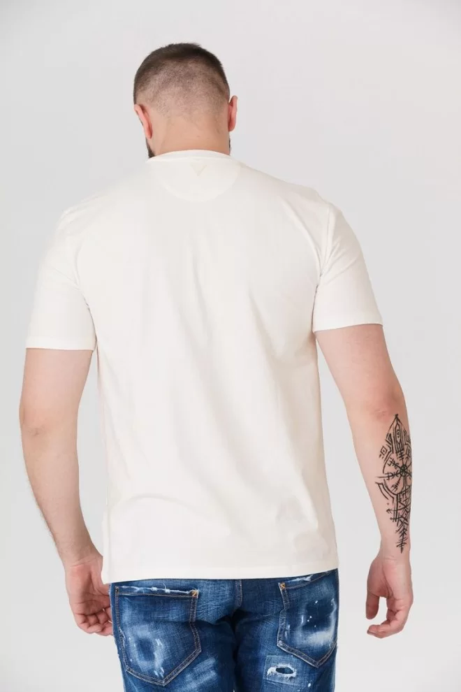 Біла чоловіча футболка з логотипом GUESS в морському стилі