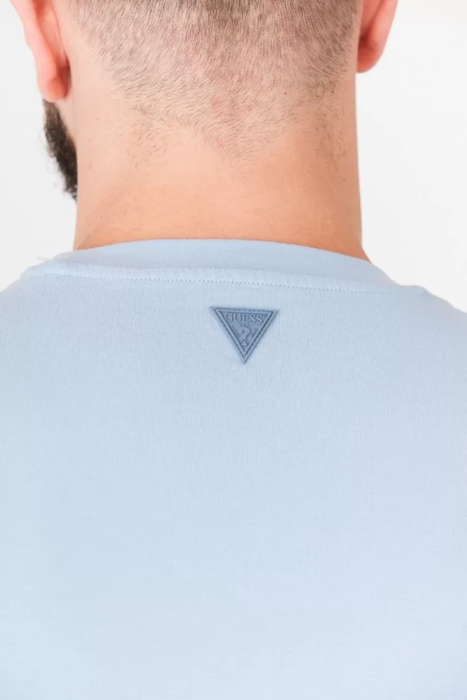 GUESS Blue men's t-shirt with embossed logo