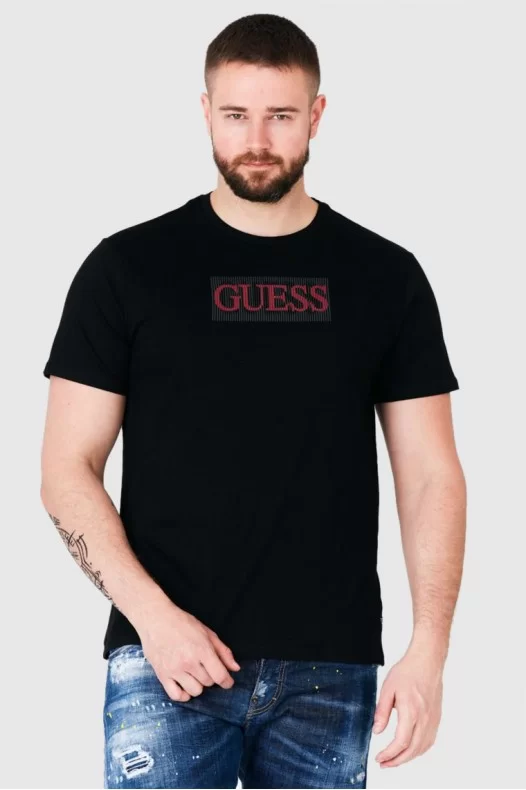 GUESS Czarny t-shirt męski...