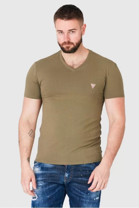 GUESS Khaki t-shirt męski w...