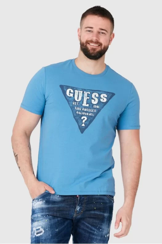 GUESS Niebieski t-shirt...