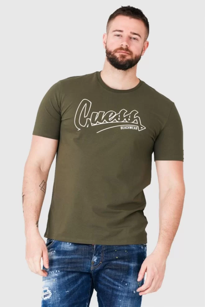 GUESS Olive beachwear men's t-shirt