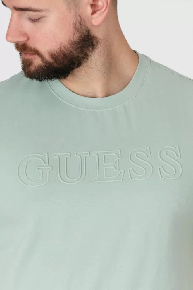 GUESS Pistachio men's t-shirt with embossed logo