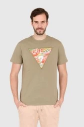 GUESS T-shirt zielony slim fit