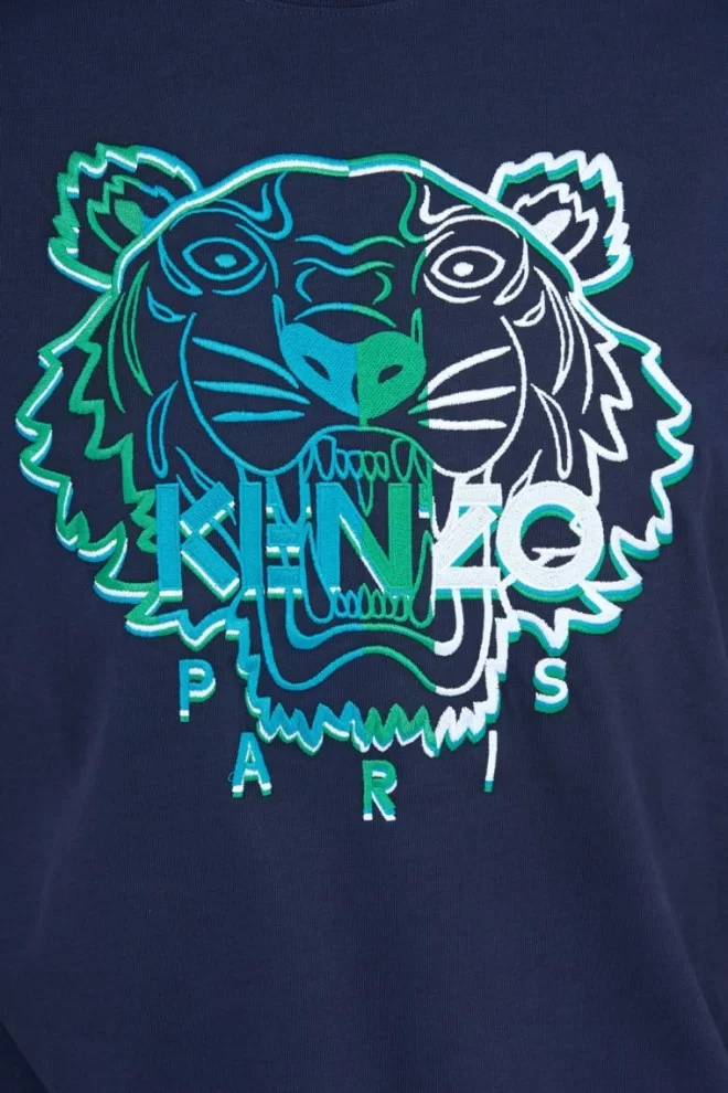 Чоловіча темно-синя футболка KENZO з вишитим логотипом