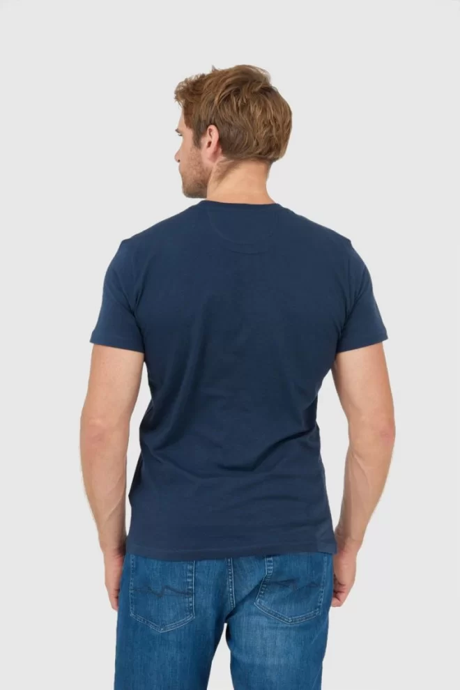 LA MARTINA Men's navy blue t-shirt with grey logo