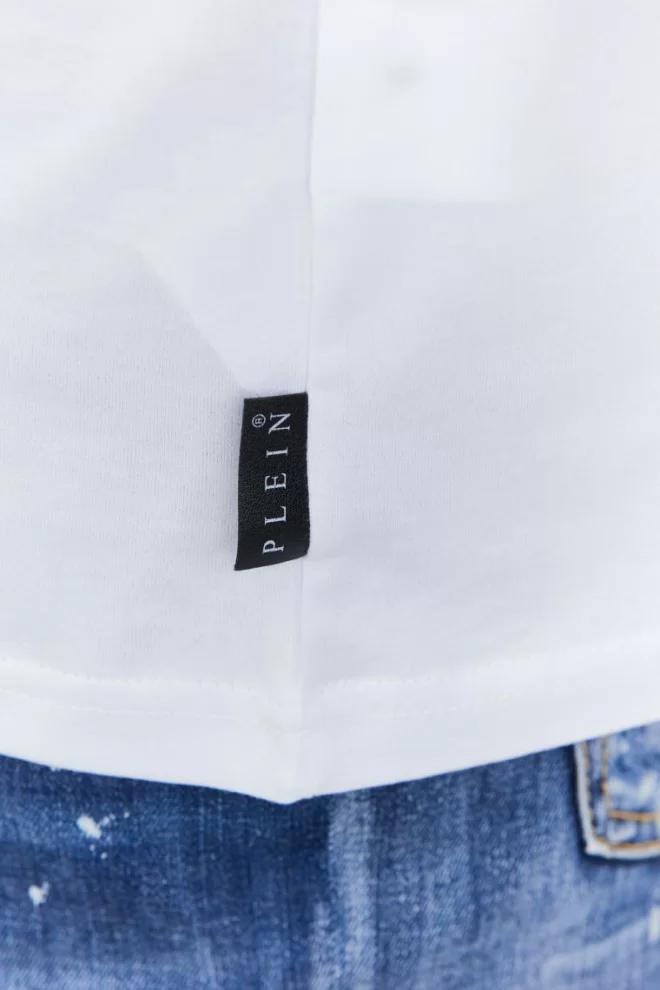PHILIPP PLEIN White men's round neck t-shirt ss iconic plein