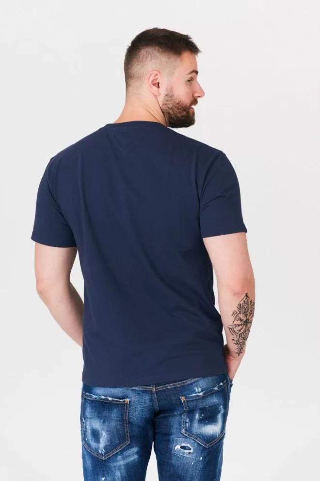 TOMMY JEANS Granatowy t-shirt męski z wyszywanym logo