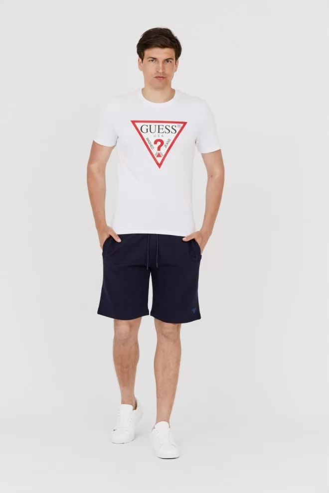GUESS T-shirt męski biały z dużym logo