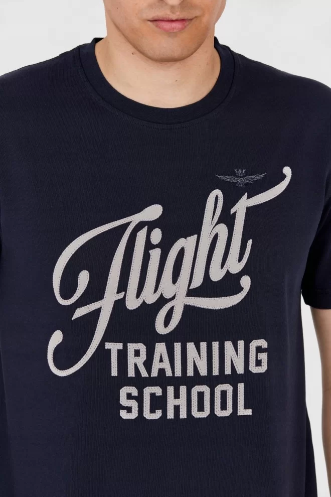 Чоловіча темно-синя футболка AERONAUTICA MILITARE
