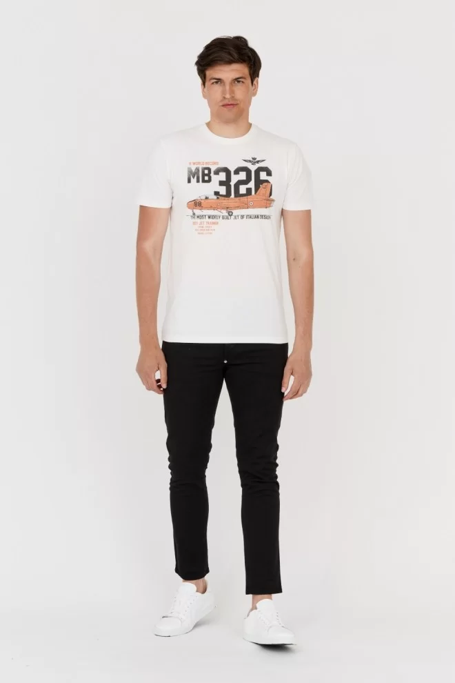 AERONAUTICA MILITARE Biały t-shirt męski