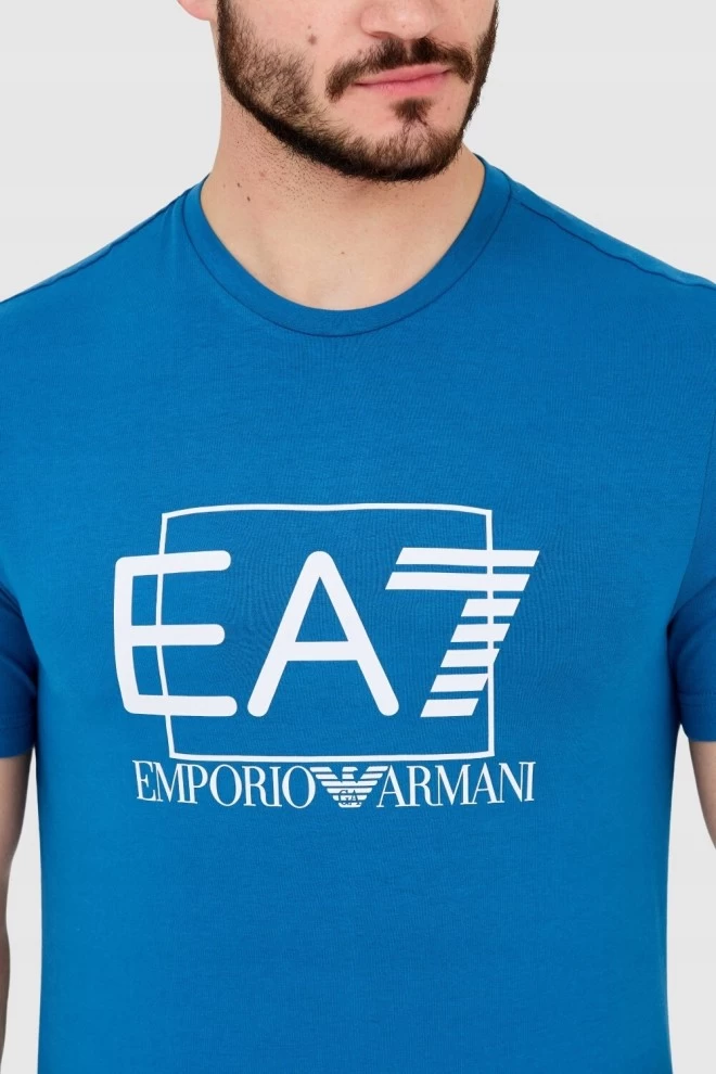 EA7 Blue men's t-shirt with large logo