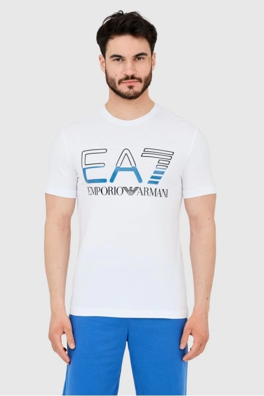 EA7 T-shirt męski biały z...