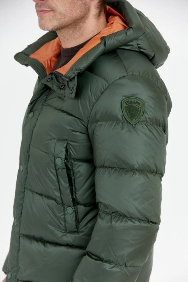 BLAUER Men's dark green TRACY down jacket with hood
