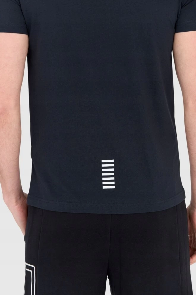 EA7 Granatowy t-shirt męski z małym logo