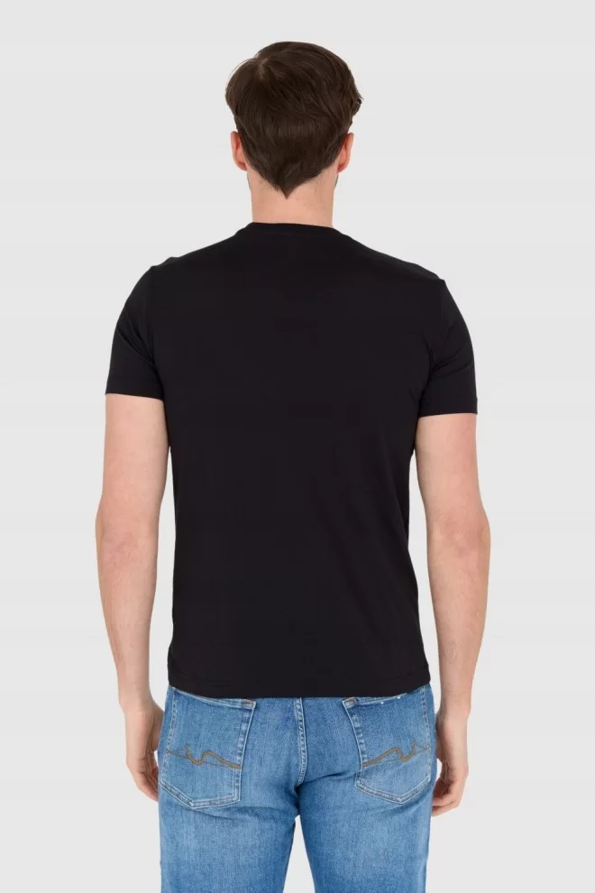 EA7 Black men's t-shirt with logo patch