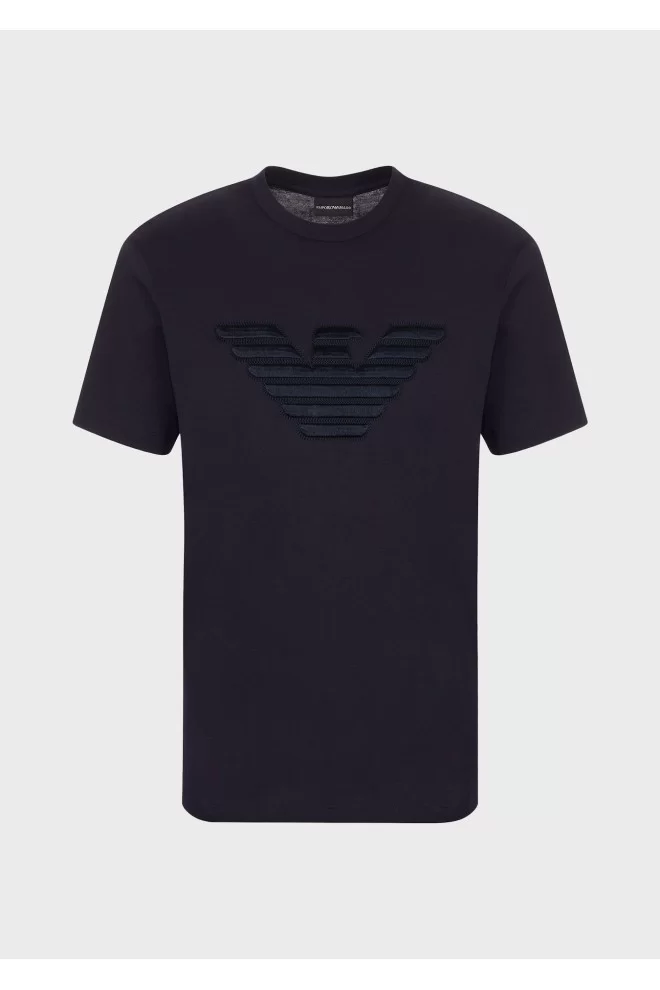 EMPORIO ARMANI T-shirt navy blue embroidered logo