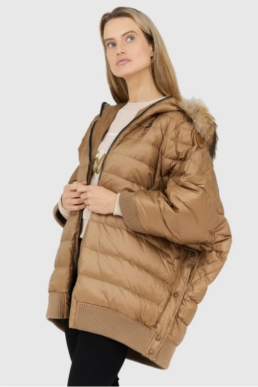 BLAUER Brown down cape with...
