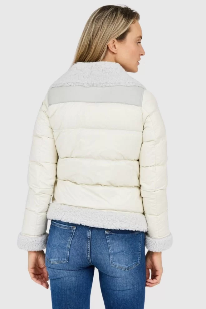 BLAUER Dove sheepskin coat for women with quilted sleeves