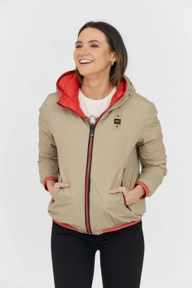 BLAUER Pomarańczowo-beżowa dwustronna kurtka Stella reversible down jacket
