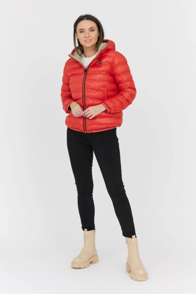 BLAUER Pomarańczowo-beżowa dwustronna kurtka Stella reversible down jacket