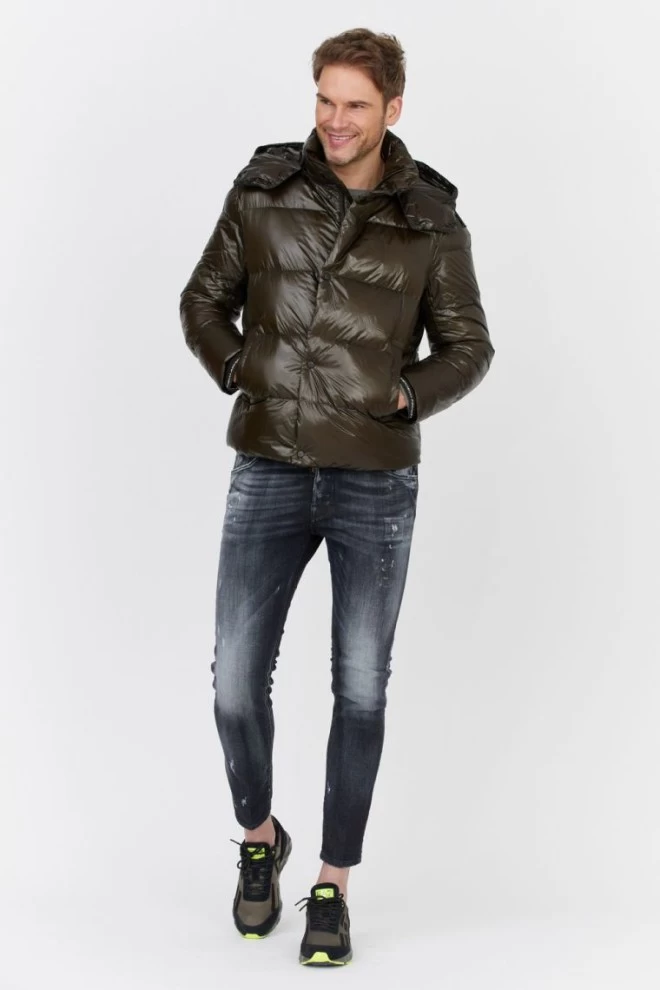 EMPORIO ARMANI Dark green men's down jacket