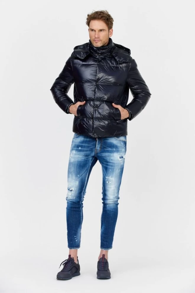 EMPORIO ARMANI Granatowa puchowa kurtka męska