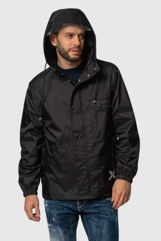 KENZO Hooded wind jacket black