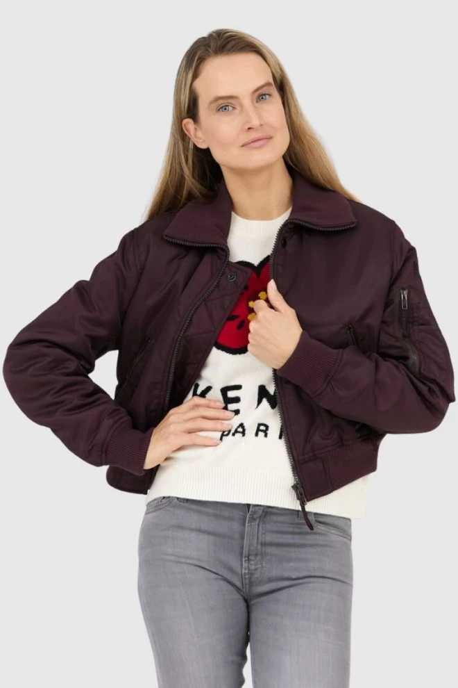 KENZO Maroon women's boke flower bomber jacket