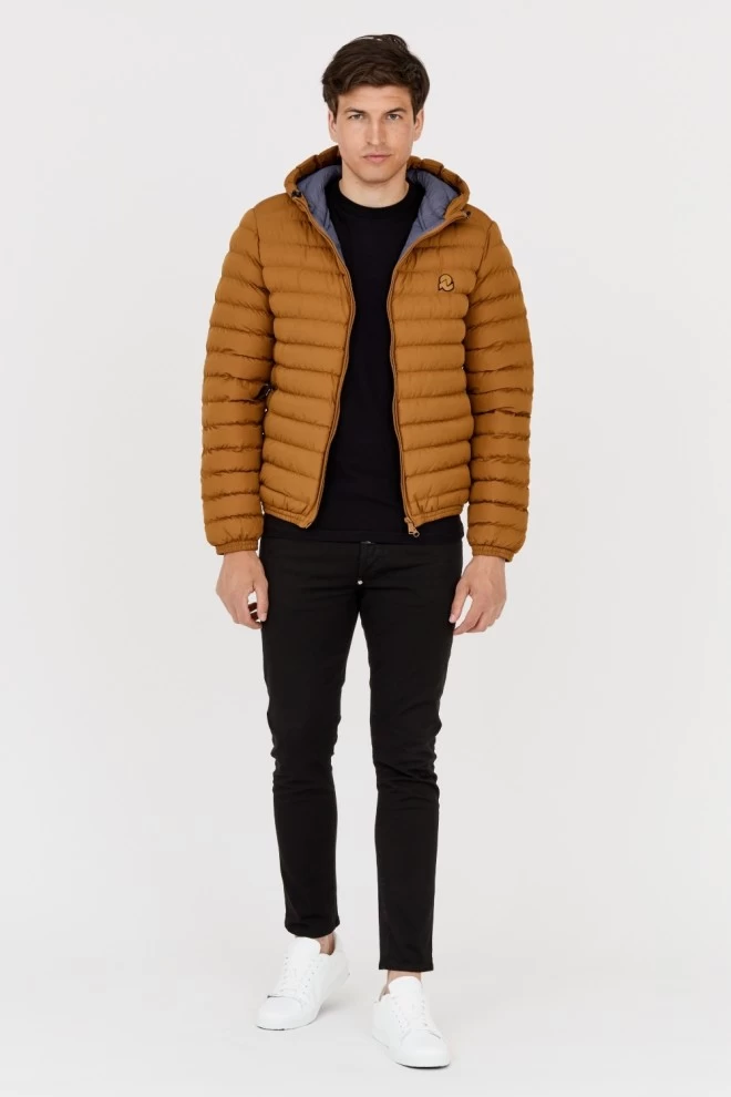 INVICTA Brown down jacket with hood