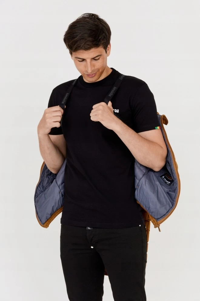 INVICTA Brązowa kurtka puchowa z kapturem