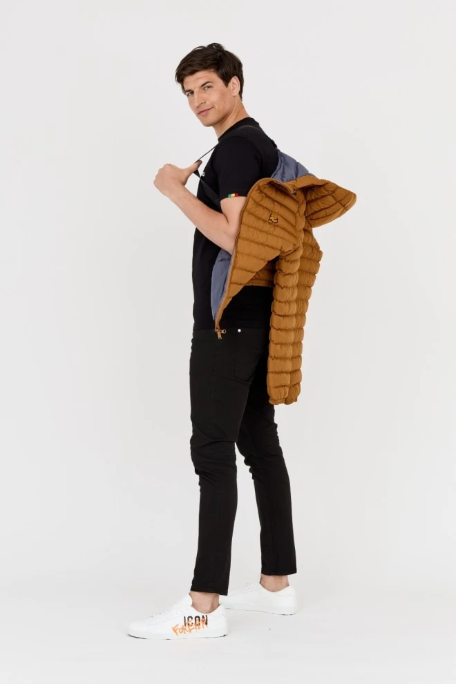 INVICTA Brown down jacket with hood